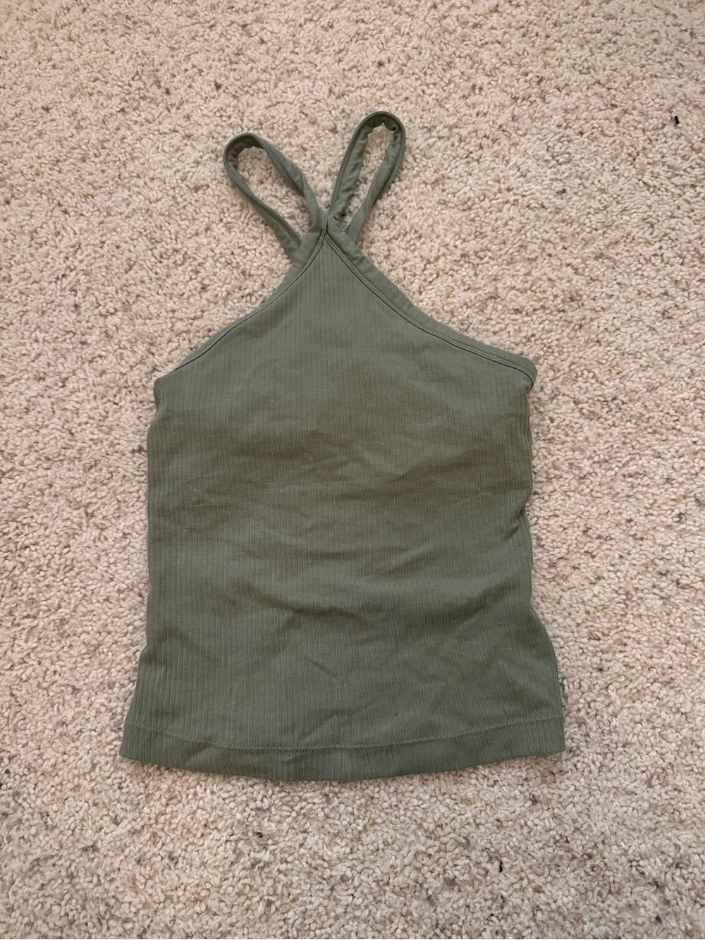 Old Navy Olive Green Ribbed Halter Camisole